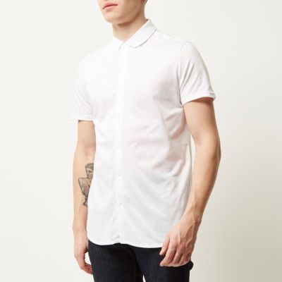 White premium button shirt